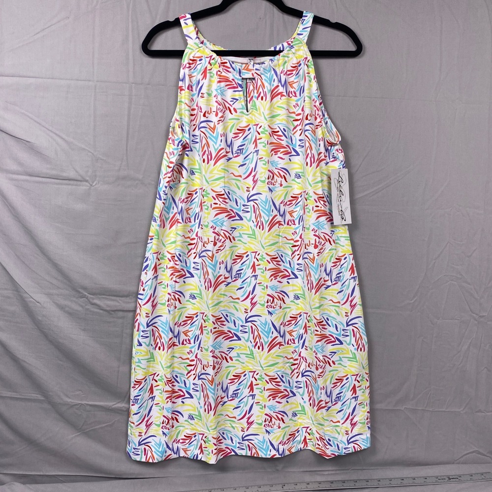 Lulu-B Relaxing Colorful UPF 50+ Sun Protection Sleeveless Dress Women L NWT